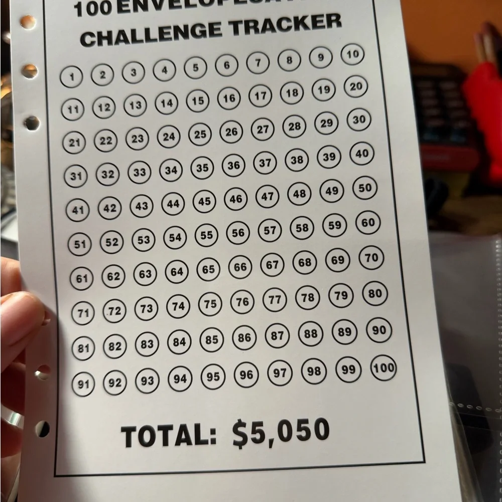 100 envelope saving challenge binder. Brand new
